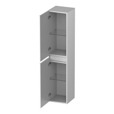 BRAUER Joy Wavy Armoire haute - 160x35x35cm - 1 porte - ouvrant à gauche ou à droite - sans poignées - blanc mat