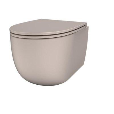 QeramiQ Élan Wandclosetpack - 36.5x53cm - diepspoel - rimless - slim zitting - mat roze