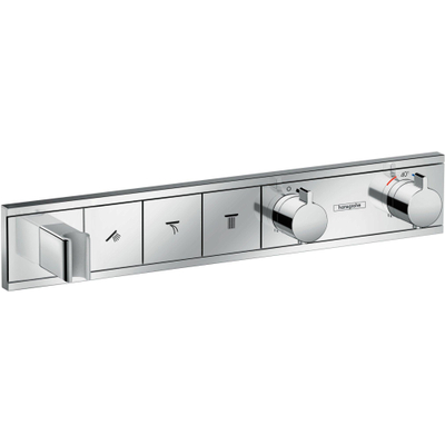 Hansgrohe RainSelect Ensemble de finition pour mitigeur thermostatique encastré douche pour 3 fonctions avec support de douchette 52.7x90cm noir/chrome