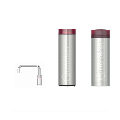 Quooker Nordic Square kokendwaterkraan - draaibare uitloop - PRO3 incl. Cube reservoir - Warm / kokend / bruisend / gefilterd water - Chroom