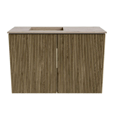 Mondiaz JOYA-DLUX 60cm toiletmeubel - kleur Dusk - Wastafel FAYE positie Links Zonder kraangat kleur Arena.