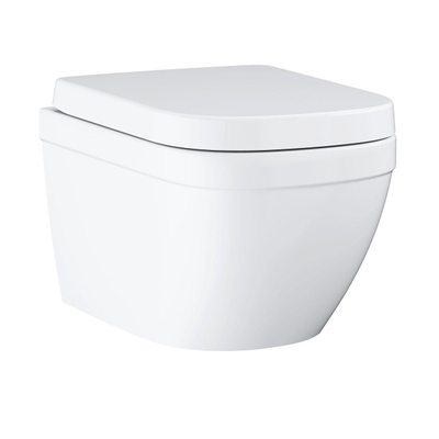 GROHE Euro toiletset compact met spoelrandloos en diepspoel inclusief inbouwreservoir en bedieningspaneel mat chroom