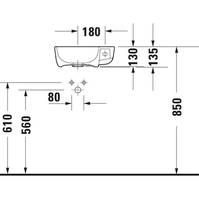 Duravit Starck Me lave-mains trou de robinet à droite 40x22cm blanc