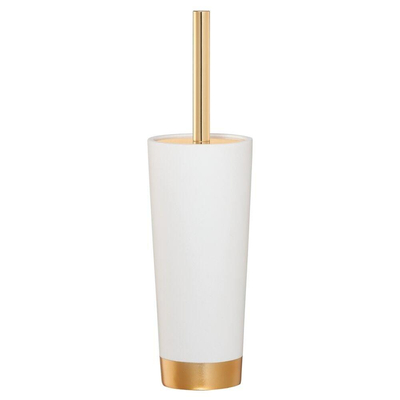 Sealskin Glossy Brosse de toilette avec support Polyresin Or/Blanc