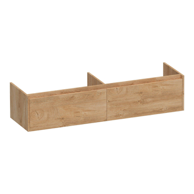 BRAUER Embrace wastafelonderkast - 159.8x35x45.5cm - 2 softclose lades - greeploos - 2 sifon uitsparingen - Forest Tan