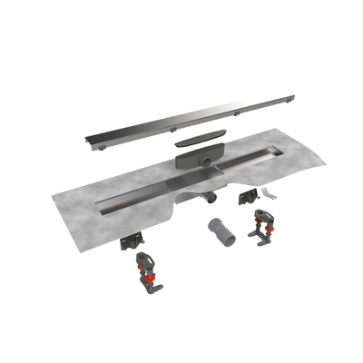 Easy Drain Compact 30 Modulo Stone caniveau de douche set garde d'eau 30mm 70cm profondeur d'encastrement 70mm avec sortie latérale