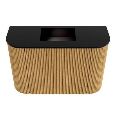 Mondiaz JOYA 63.2cm toiletmeubel - ronding links en rechts kleur Oak - Wastafel FAYE positie Midden Zonder kraangat kleur Urban.