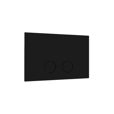 QeramiQ Push Steel Plaque de commande - 25x16cm - épaisseur 2.0mm - fixation magnétique - pour réservoir encastré Geberit UP320 - acier inoxydable - double chasse - boutons ronds - mat noir