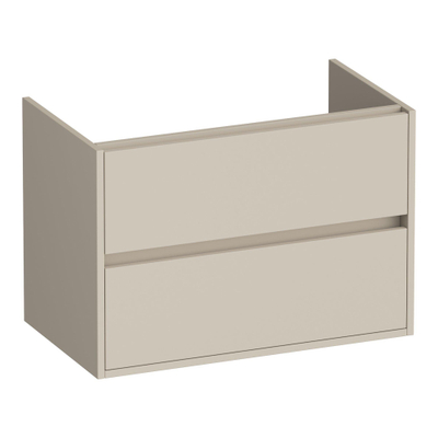 BRAUER Adore meuble sous-lavabo - 80x46x55cm - 2 tiroirs softclose - sans poignée - 1 découpe pour siphon - beige mat