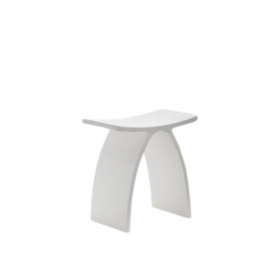 Adema Solid Tabouret salle de bain - 43x23.5x43cm - Solid surface - blanc mat