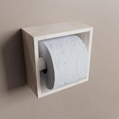 Mondiaz EASY Toiletrolhouder - CUBE 164 - 16x8.6x16cm - solid surface - Ostra