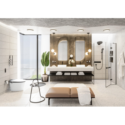 Hansgrohe Rainselect Afbouwdeel - voor inbouw douchekraan - thermostatisch - voor 2 functies - 45.6x90cm - thermostaat - mat zwart