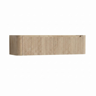 H&R Badmeubelen Juice Wastafelonderkast - 160x45x40cm - afgeronde hoeken - 3D-front - 2 lades - geïntegreerde greep - french oak