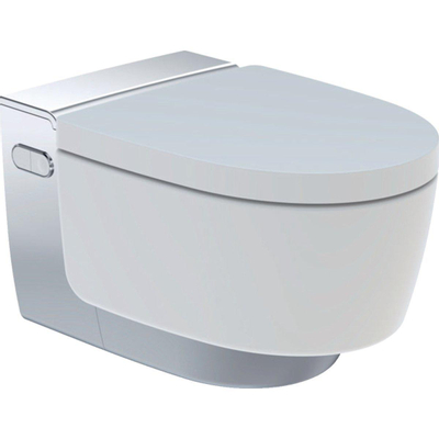 Geberit AquaClean Mera Comfort Douche WC - geurafzuiging - warme luchtdroging - ladydouche - softclose - glans/chroom afdekplaatje - glans wit