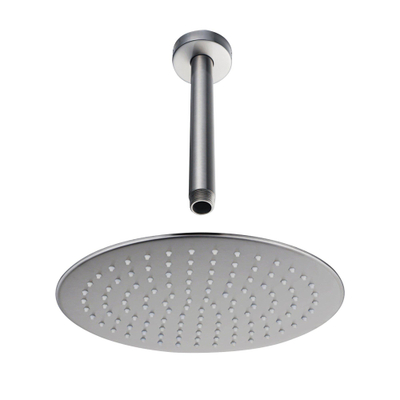 FugaFlow Eccelente Acces Douche de tête - 25cm - ronde - bras de plafond 20cm - Acier inoxydable brossé PVD (RVS)