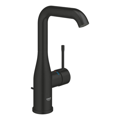 GROHE Essence New wastafelkraan - l-size - hoog - met waste - mat zwart
