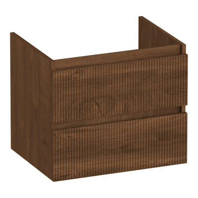 BRAUER Joy Wavy wastafelonderkast 60 2 softclose lades - greeploos - 1 sifon uitsparing - Forest Cacao