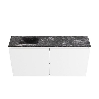 MONDIAZ TURE-DLUX meuble WC 100 cm Talc. EDEN lavabo Lava position gauche. Sans trou de robinet.