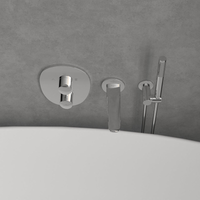 Villeroy & Boch Antao Inbouwthermostaat - met tweeweg stopkraan - hoogglans chroom