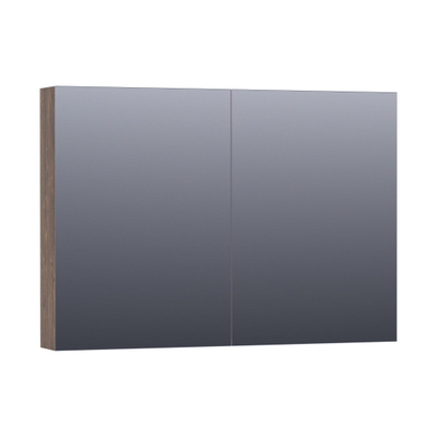 BRAUER Impress Deluxe Armoire de toilette 99x70x15cm éclairage intégré rectangulaire 2 portes pivotantes MFC Grove