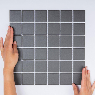 La Mosaic Factory London carreau mosaïque - 30,9x30,9cm - carrelage mural et de sol - Carré - Porcelaine Noir Mat