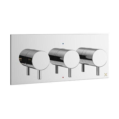 Crosswater MPRO mitigeur de douche thermostatique encastré horizontal 2 robinets-arrêt partie visible chrome