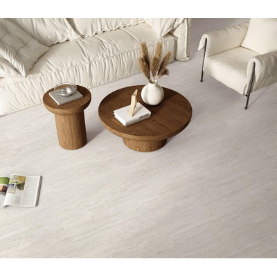 Modano Palma Cara vloer- en wandtegel - 60x60cm - 9mm - gerectificeerd - R10 - travertin - mat ivory (beige)