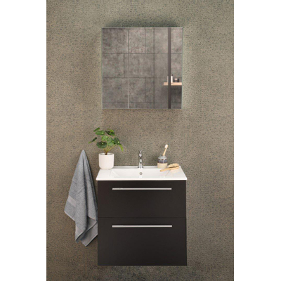 Differnz Fit badkamermeubelset 60x45.6x53cm 2 lades zwart mat