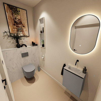 MONDIAZ TURE-DLUX Toiletmeubel - 40cm - Smoke - EDEN - wastafel Opalo - positie midden - Zonder kraangat