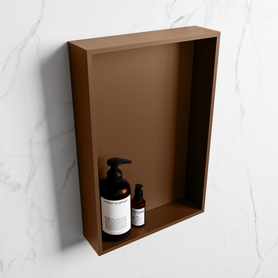 Mondiaz Easy nis 29.5x44.5x8cm voor Inbouw/opbouw 1 open vak Solid surface Rust/Rust
