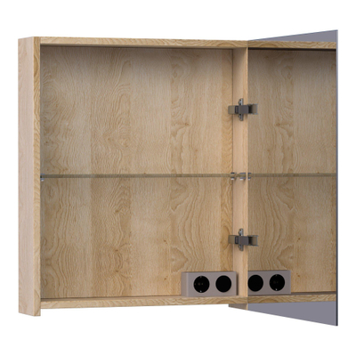 BRAUER Impress spiegelkast – 59x70x15 cm – rechtsdraaiend, dubbelzijdige spiegeldeurr – Sunlit