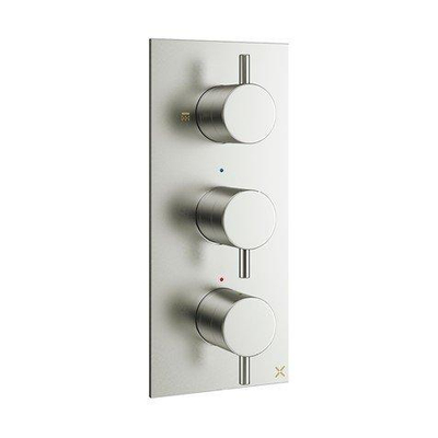 Crosswater MPRO mitigeur de douche thermostatique encastré vertical 2 robinets d'arrêt partie apparente inox