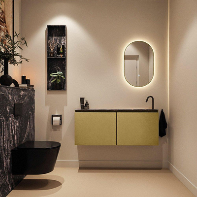 MONDIAZ TURE-DLUX Meuble toilette - 120cm - Oro - EDEN - vasque Lava - position droite - 1 trou de robinet