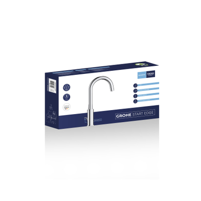 GROHE Start Edge - Wastafelkraan - L-size - Met Waste - chroom