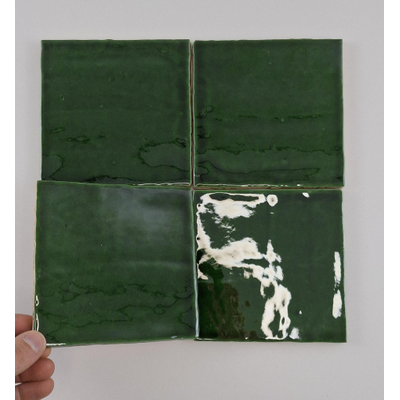 Terravito Viondo Keramische wandtegel - 13x13cm - 8mm - Smaragdgroen