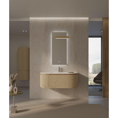 Thebalux Epoque Hoge Kast - 60x40x165cm - 2x ronde deur links - 2x ronde deur rechts - opliggend - Fineer Blanc