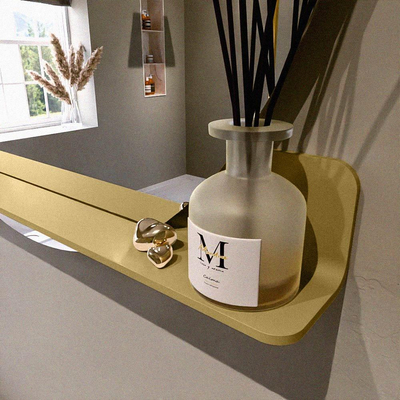 Mondiaz SPOT Miroir de salle de bain - rond 110cm - plan de miroir - couleur Oro