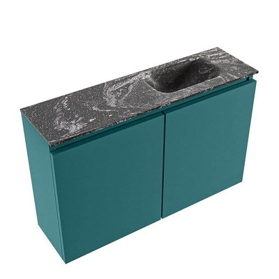 MONDIAZ TURE-DLUX 80cm toiletmeubel Smag. EDEN wastafel Lava positie rechts. Met 1 kraangat.