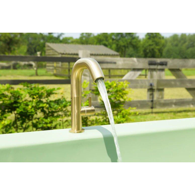Gardentub kraan - 21cm - geborsteld messing (goud)