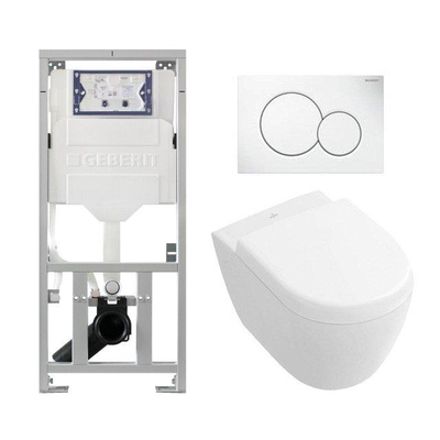 Villeroy & Boch Subway 2.0 compact DirectFlush Toiletset Geberit reservoir bedieningsplaat - softclose - quickrelease - wit