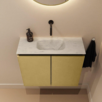 MONDIAZ TURE-DLUX Meuble de toilette 60cm Oro. EDEN vasque Opalo position milieu. Sans trou de robinet.