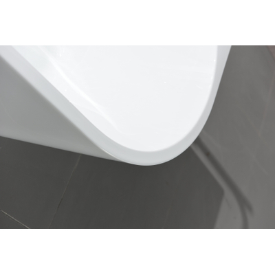 Adema Quattro Baignoire d'angle semi-îlot - gauche - 180x80x58cm - avec bonde - acrylique - blanc brillant