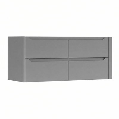 H&R Badmeubelen Juice Wastafelonderkast - 120x45x50cm - rechterhoek afgerond - 4 lades - geïntegreerde greep - stone grey mat