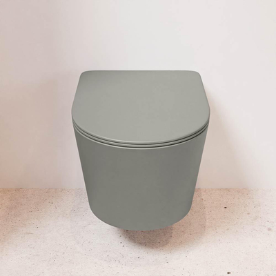 MONDIAZ LAVIE WC suspendu - 36x53cm - sans bride - Smoke (gris) - softclose - quick-release - abattant WC - Smoke (gris)