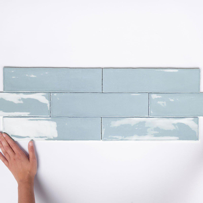 Terravito Pavero carreau mural - 7,5x30cm - Rectangle - 8,6mm - Sky brillant