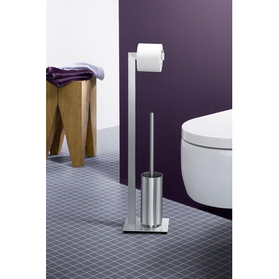 Zack LINEA Serviteur de toilettes - 73x15x18cm - autoportant - inox brossé mat