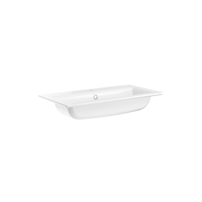 Crosswater Mada Wastafel - 70cm - 1 kraangat - mineraal marmer - gecoat wit glans