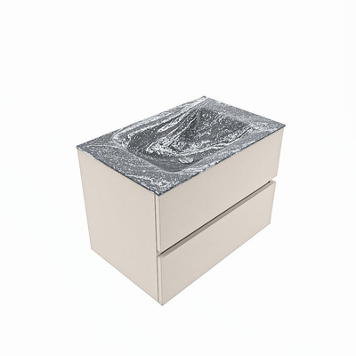 Mondiaz VICA-DLUX ensemble de meuble de salle de bain - 70cm - meuble sous-vasque lin - 2 tiroirs - lavabo encastrée nuage milieu - sans trous de robinet - version haute de 60cm - lave