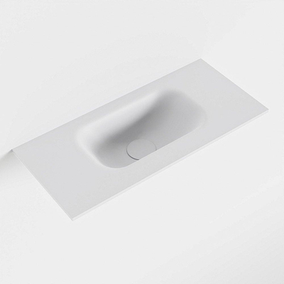 MONDIAZ EDEN Lavabo encastré 50x23x0.9cm 0 trous de robinet vasque centrale Solid Surface Talc mat