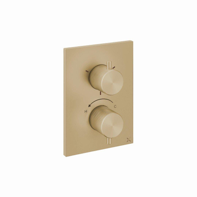 Crosswater Crossbox 3ONE6 Inbouwthermostaat - thermostatisch - 3 functies - met inbouwdeel - gecoat messing geborsteld (goud)